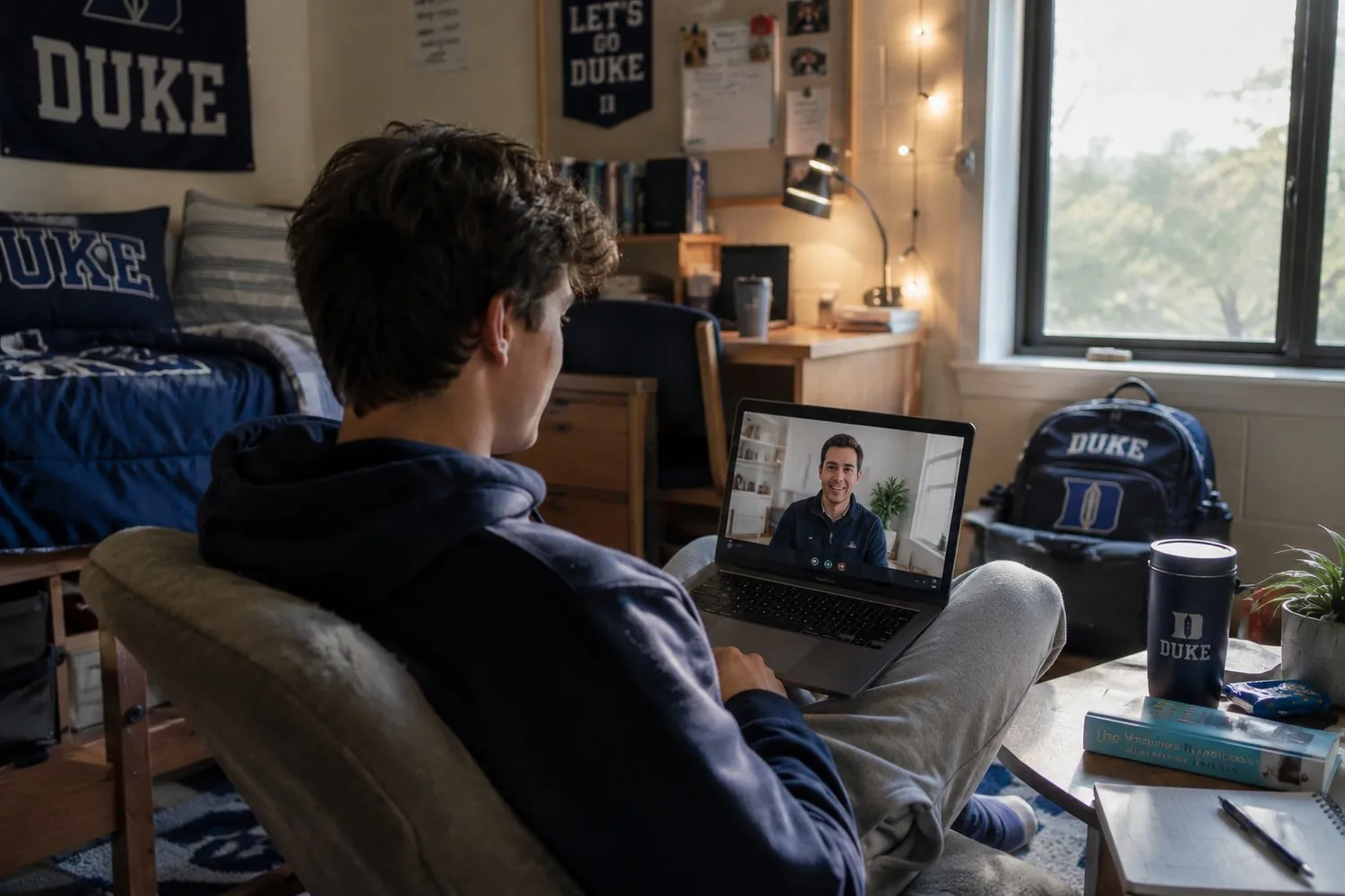 a student on a relaxed video visit between classes a student on a relaxed video visit between classes