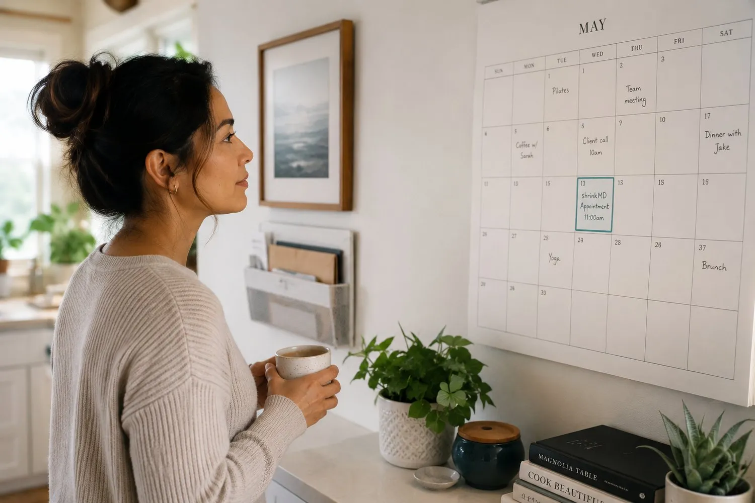 an organized, calm desk with a notebook, a sense of careful planning an organized, calm desk with a notebook, a sense of careful planning
