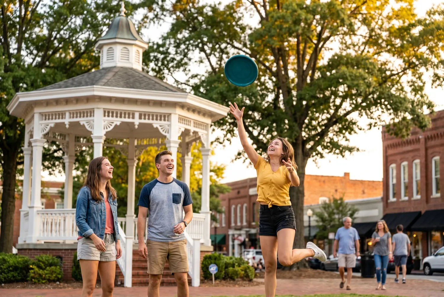 Frisbee on the gazebo lawn of Marietta Square Frisbee on the gazebo lawn of Marietta Square