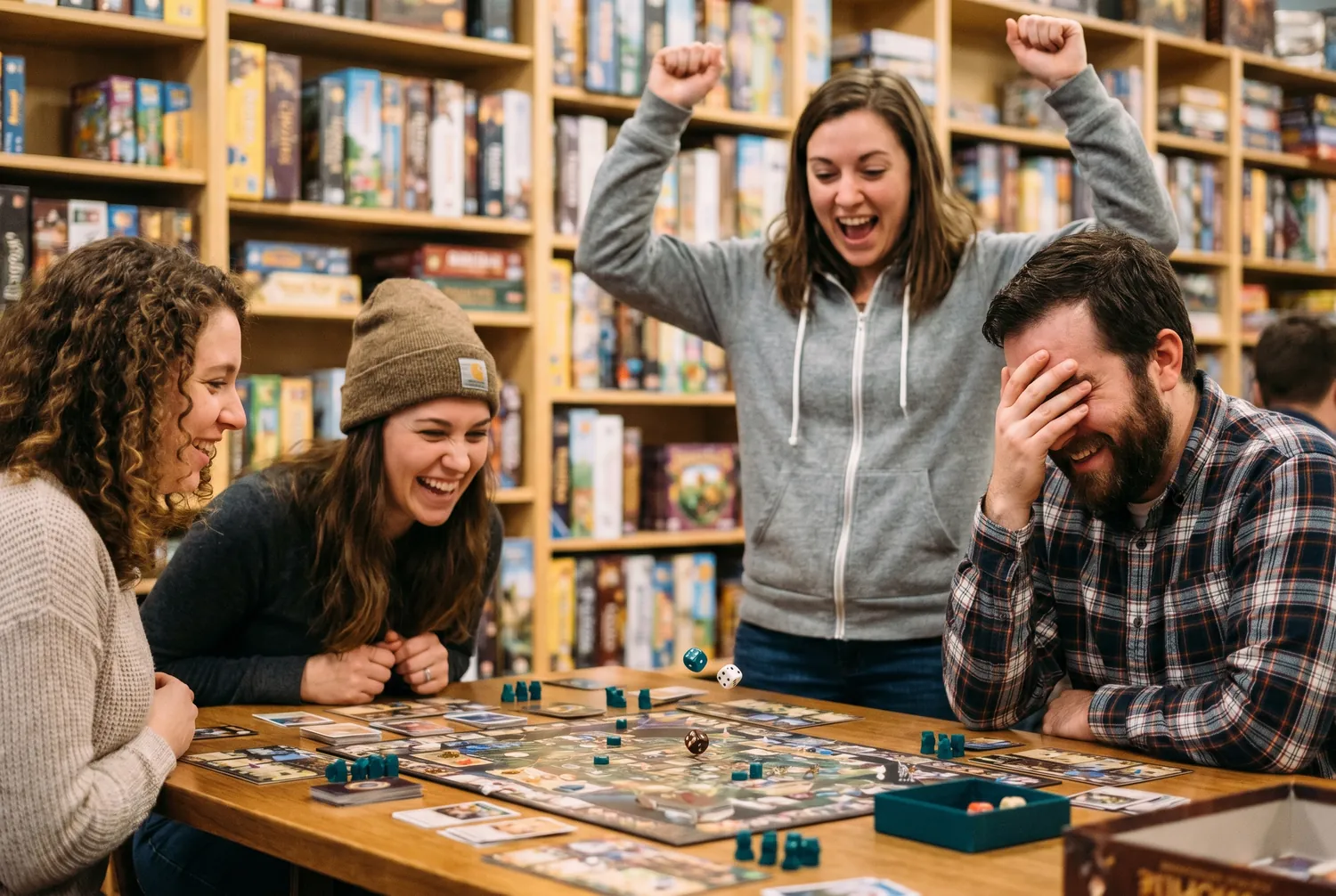 Strategy board game at a Fairfax board-game cafe Strategy board game at a Fairfax board-game cafe