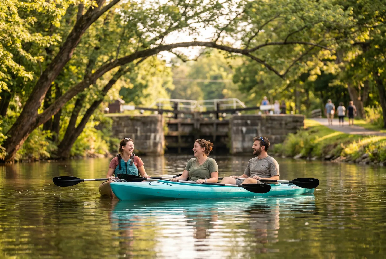 Kayaking the Erie Canal near Pittsford outside Rochester Kayaking the Erie Canal near Pittsford outside Rochester