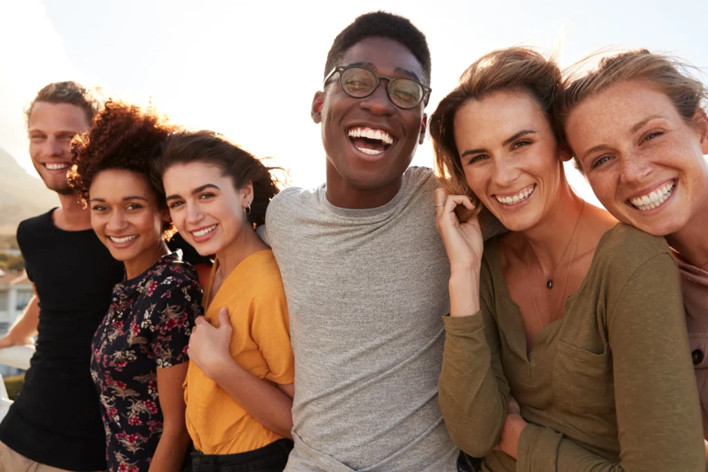 group of friends smiling